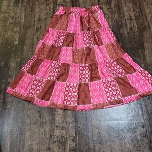 Boho Colorblock Patch Skirt (Medium)